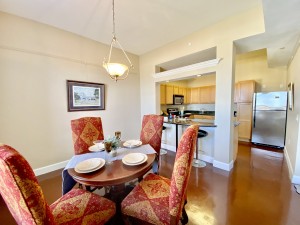 One Bedroom Apartments in Baton Rouge, LA -  Model Dining Room and Kitchen with Breakfast Bar 